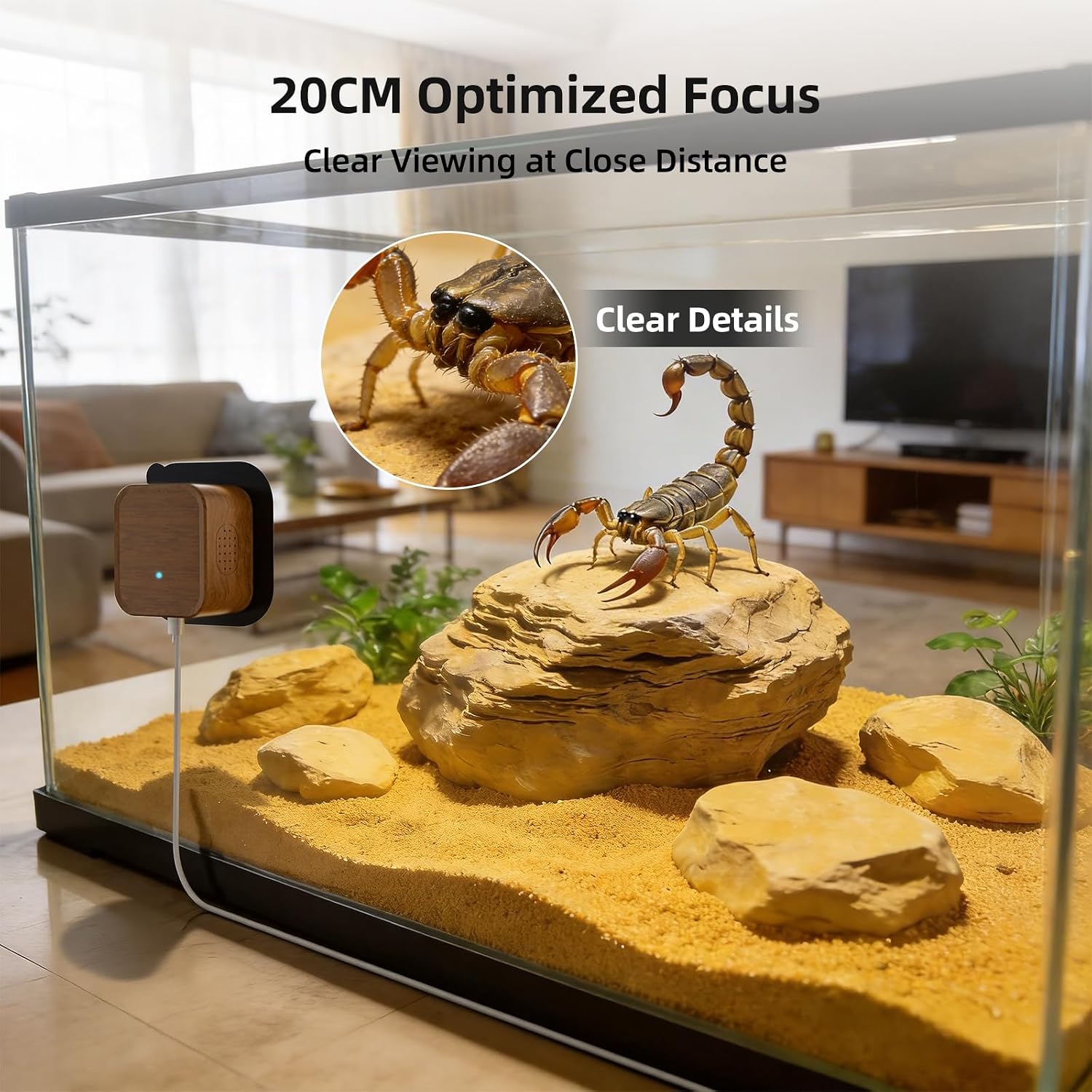 Side view of SV3C 5MP pet monitor with magnetic mount