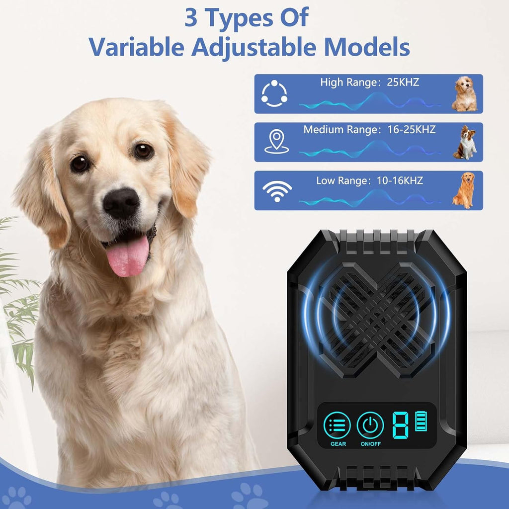 Rechargeable ultrasonic dog bark deterrent device side profile