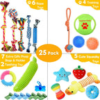 Assorted squeaky plush toys from Aipper puppy bundle