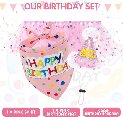 Imported SCENEREAL pet birthday supplies and festive garments for female dogs