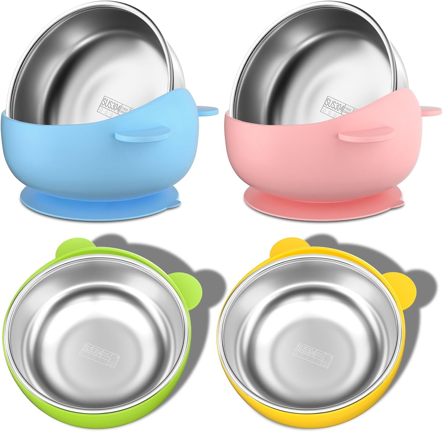 Bakpoco stainless steel baby bowl set with suction base