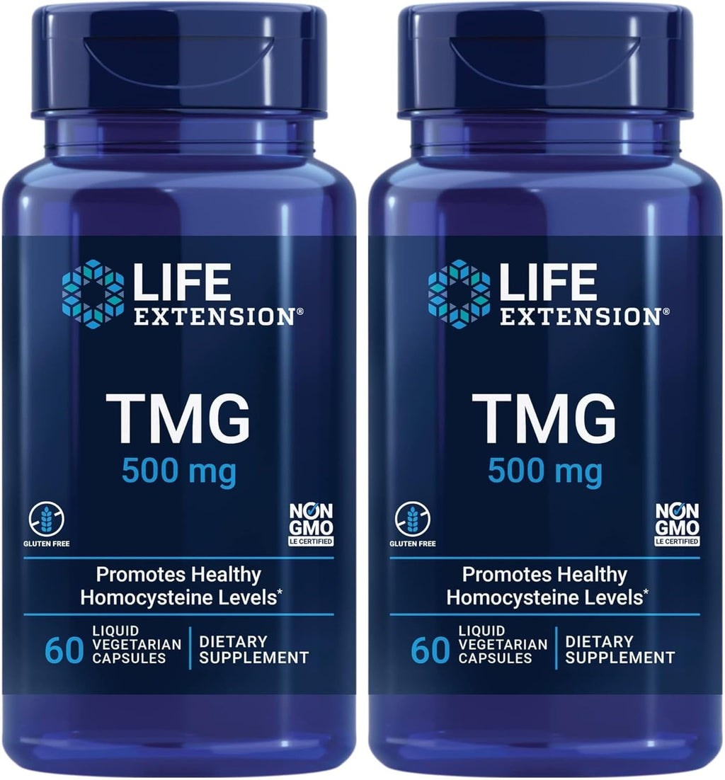 Authentic USA imported Life Extension TMG 500mg dietary supplement product display