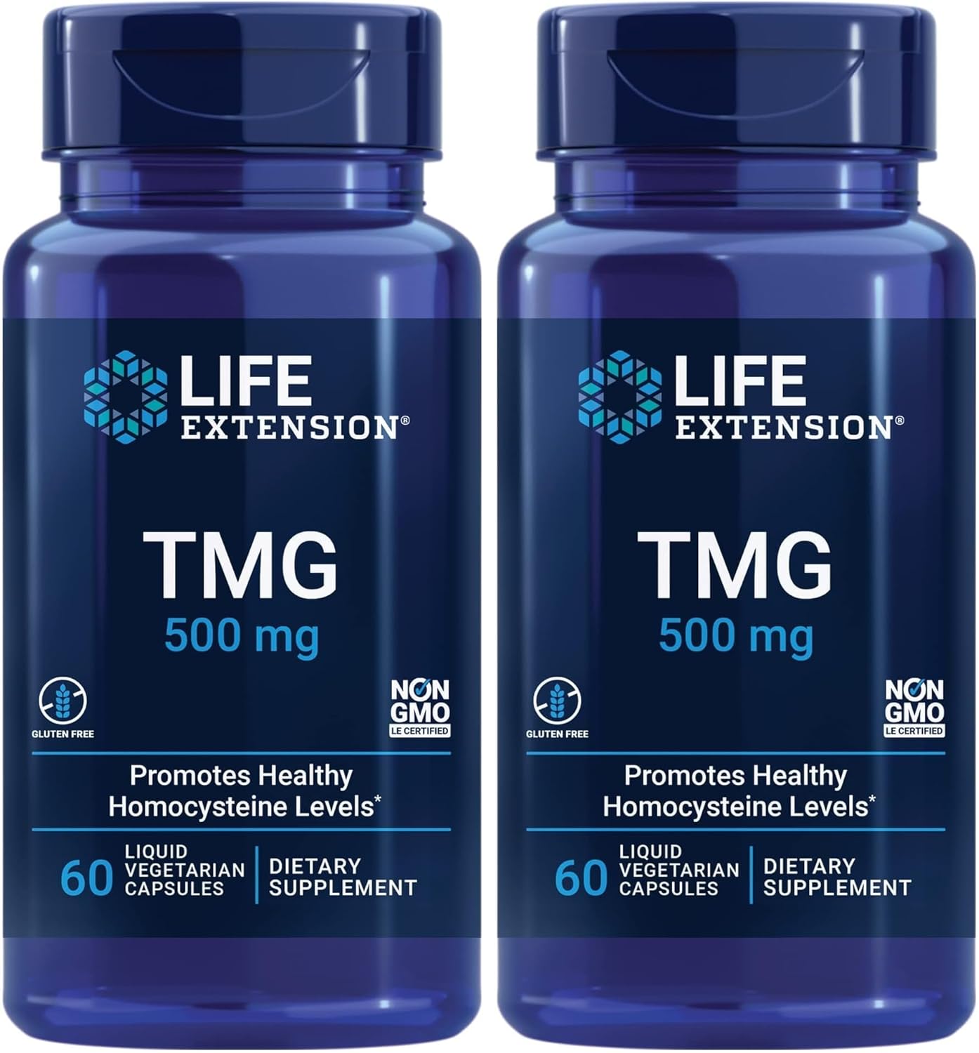 Authentic USA imported Life Extension TMG 500mg dietary supplement product display