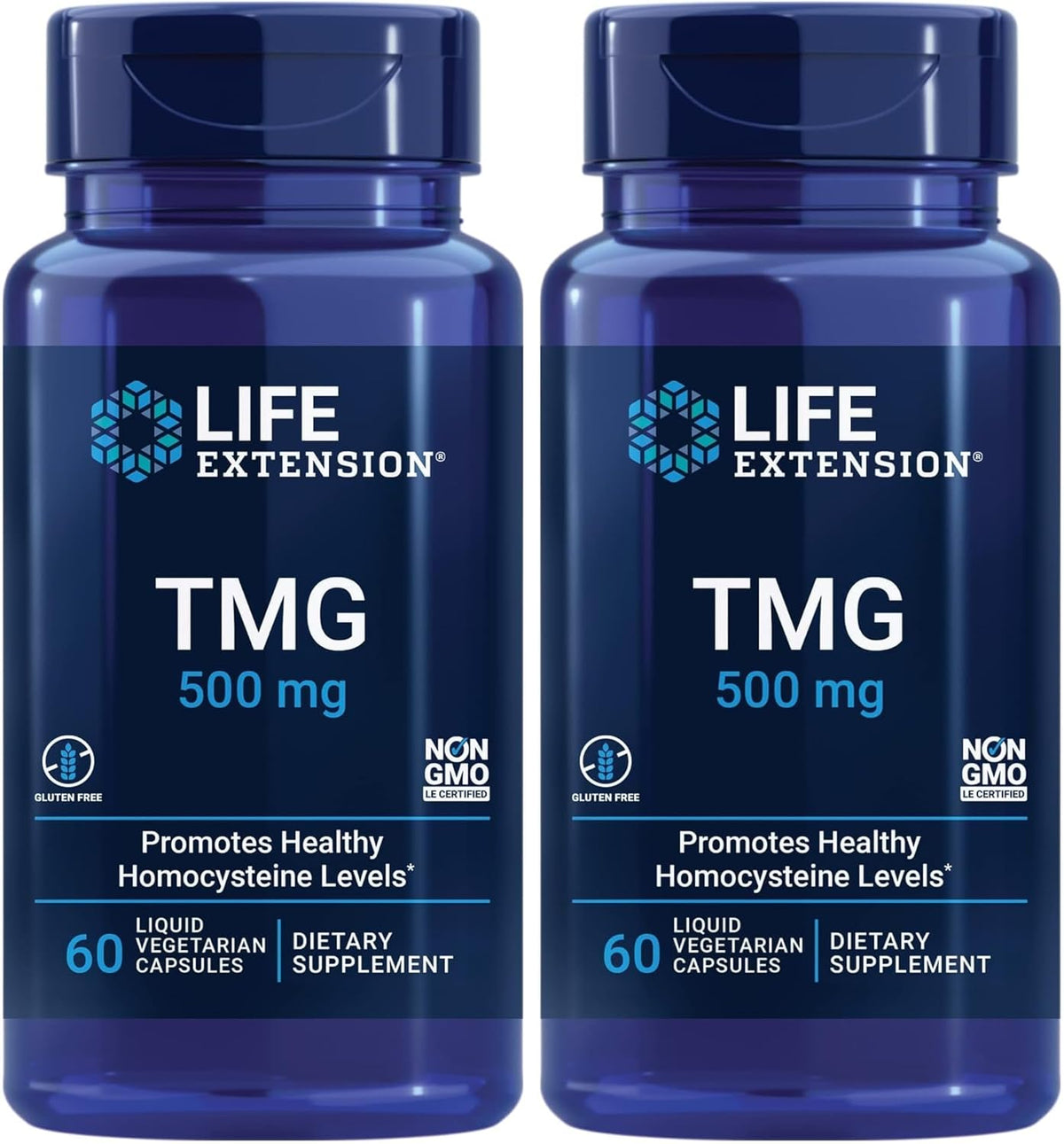 Authentic USA imported Life Extension TMG 500mg dietary supplement product display