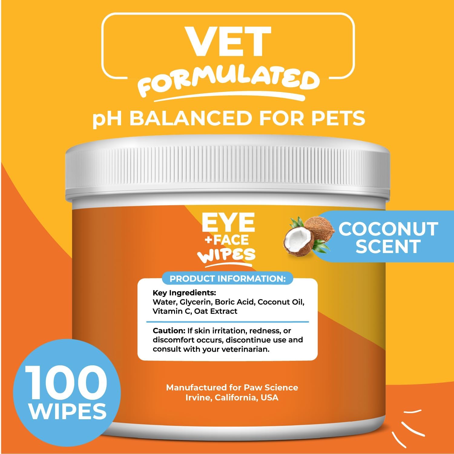 Gentle dog eye wipes for tear stains showing the pre-moistened cloth texture.