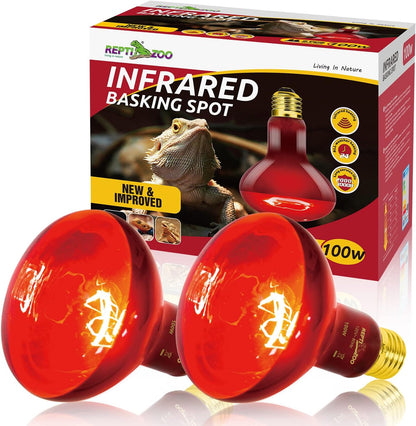 A pair of REPTI ZOO premium amphibian and reptile thermal spot lamps showcasing professional grade manufacturing standards