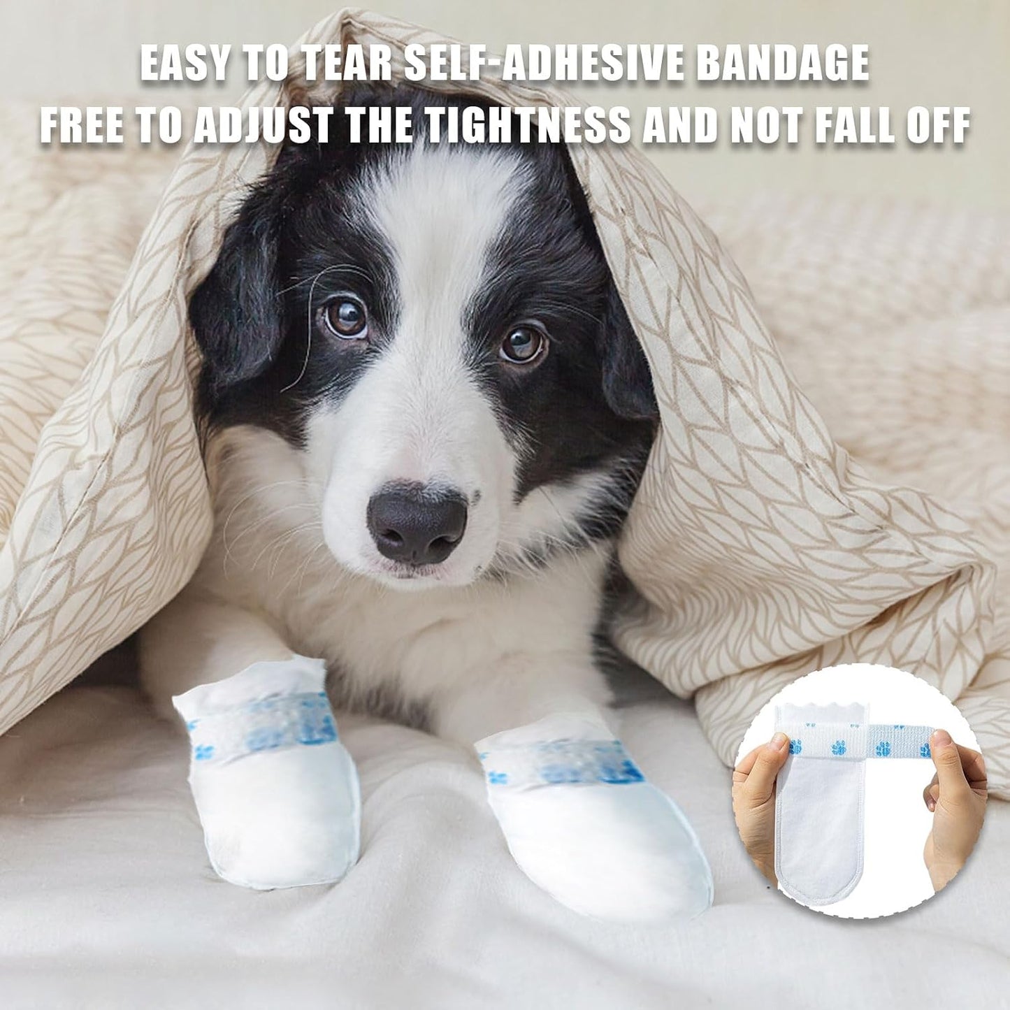 Close up of non-woven fabric pet shoes for dogs