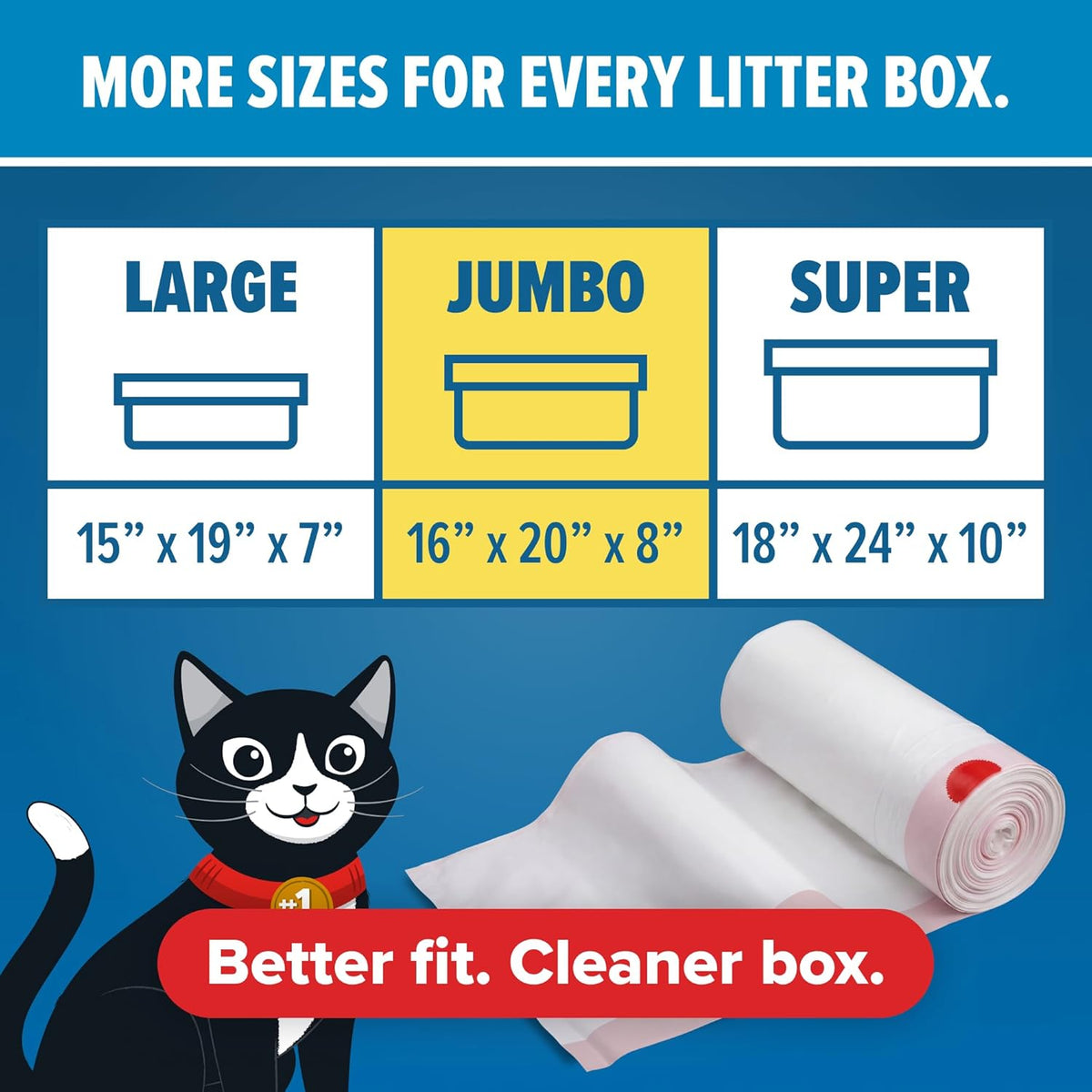 Jonny Cat jumbo litter box liners box side profile