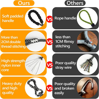 NTR static climbing rope pet tether being used for dog recall training outdoors