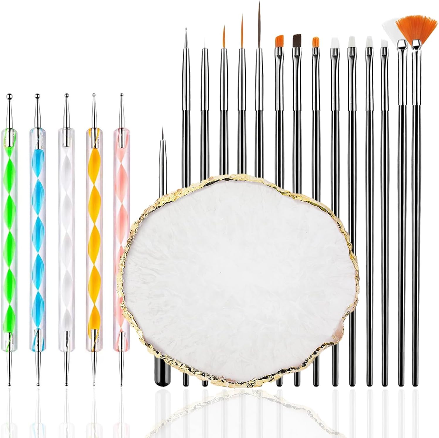 Baqi Fulinjoy 21 piece nail art kit front view with resin palette