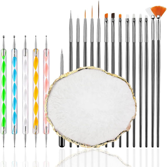 Baqi Fulinjoy 21 piece nail art kit front view with resin palette