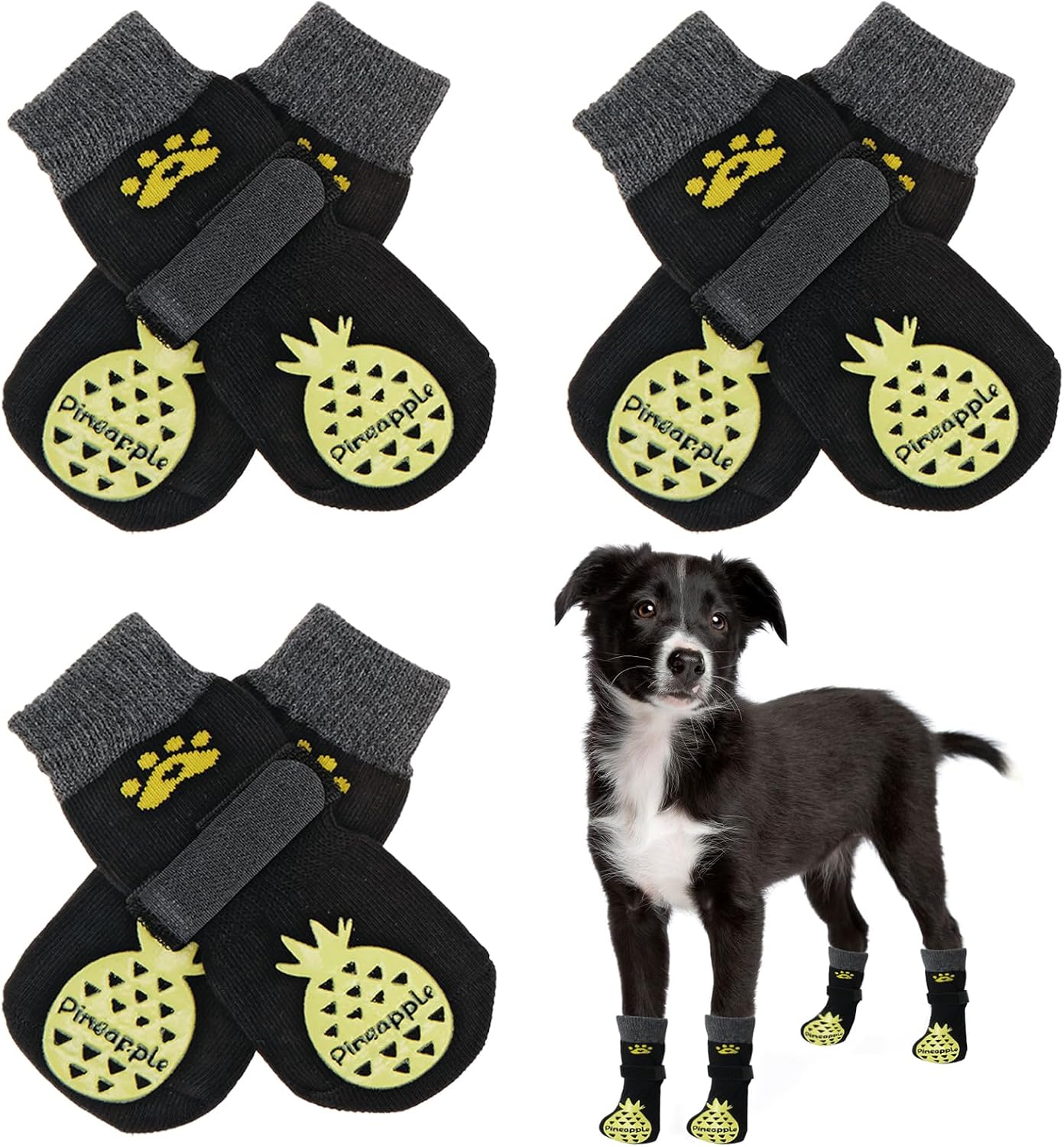 BEAUTYZOO Anti Slip Dog Socks for Small Medium Large Dogs with Grips Straps on Hardwood Floor Protection Wear, Traction Control 3 Pairs Double Side Paw Protector to Prevent Licking for Girl or Boy - Image 13