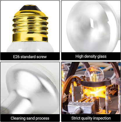 Standard E26 screw base connection on the imported reptile basking heat lamp.