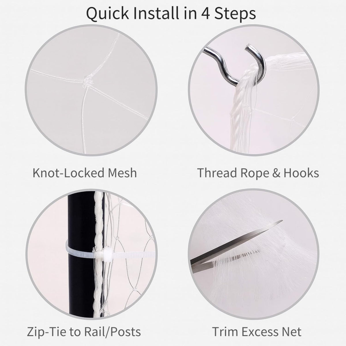 Fluxionova safety net packaging and included hardware