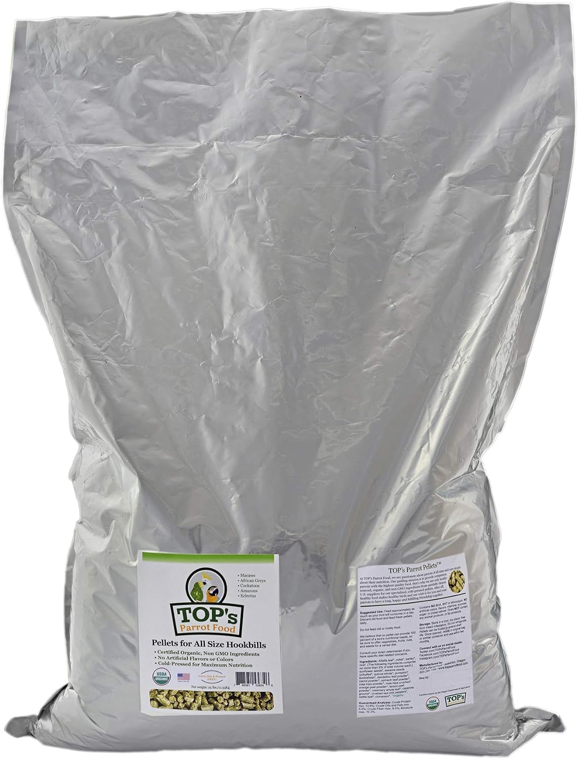 TOP's Parrot Pellets 4 lb, USDA Organic Certified, Non-GMO Bird Food for Hookbills - Image 11