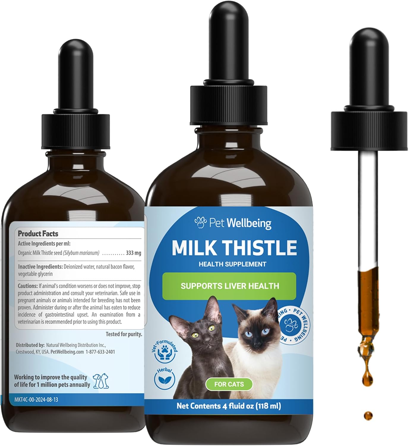 Pet Wellbeing Milk Thistle for Cats - Organic Herb, Milk Thistle Liver Detox Support, Antioxidants - NASC Certified & Vet-Formulated - 2 oz Liquid - Image 10