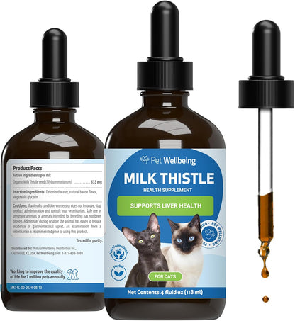 Pet Wellbeing Milk Thistle for Cats - Organic Herb, Milk Thistle Liver Detox Support, Antioxidants - NASC Certified & Vet-Formulated - 2 oz Liquid - Image 10