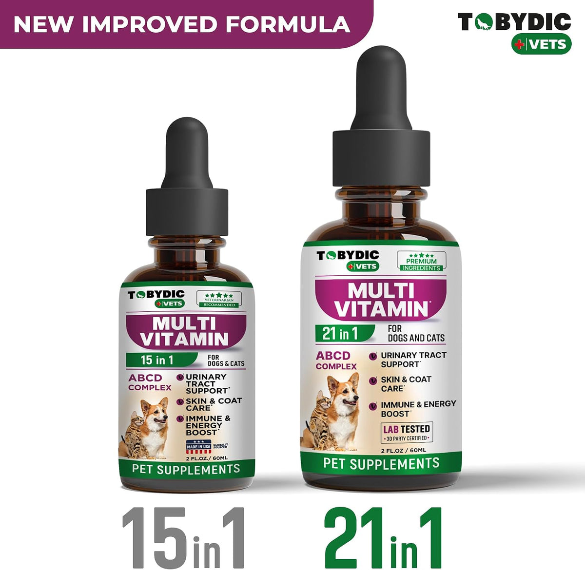 Beloved Pets Tobydic pet supplement liquid dropper close up for precise dosing