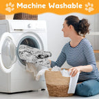Okxiri washable pet blanket lining the bottom of a travel dog crate