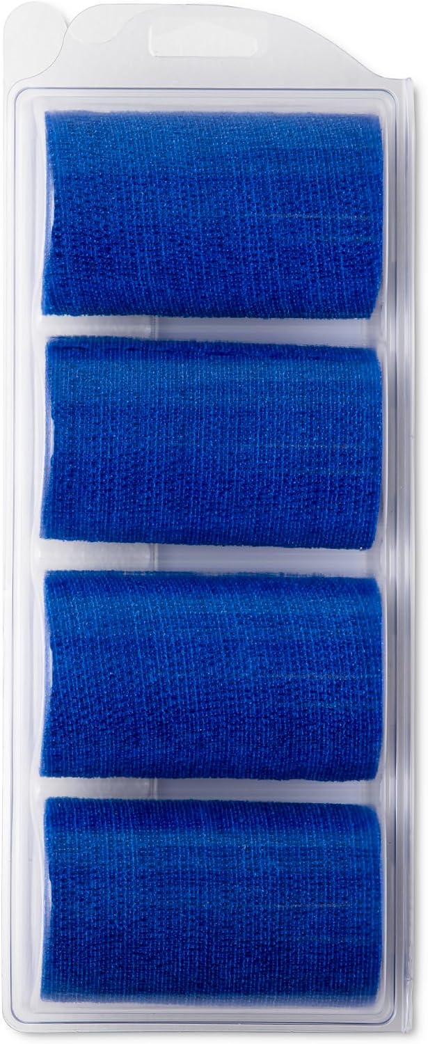 Ovik Health PowerFlex Equine blue bandage wrap 4 rolls product packaging