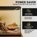 Vivarium Electronics 80W reptile heat panel showing the textured glass-reinforced Noryl surface.