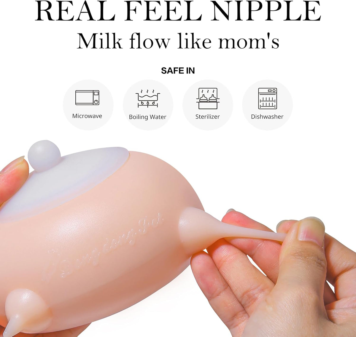 Doggiema small animal feeding bowl showing natural breast mimicking structure.