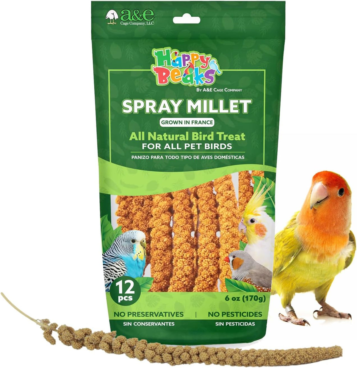 A&E Cage Company Premium French Spray Millet front view of retail bag