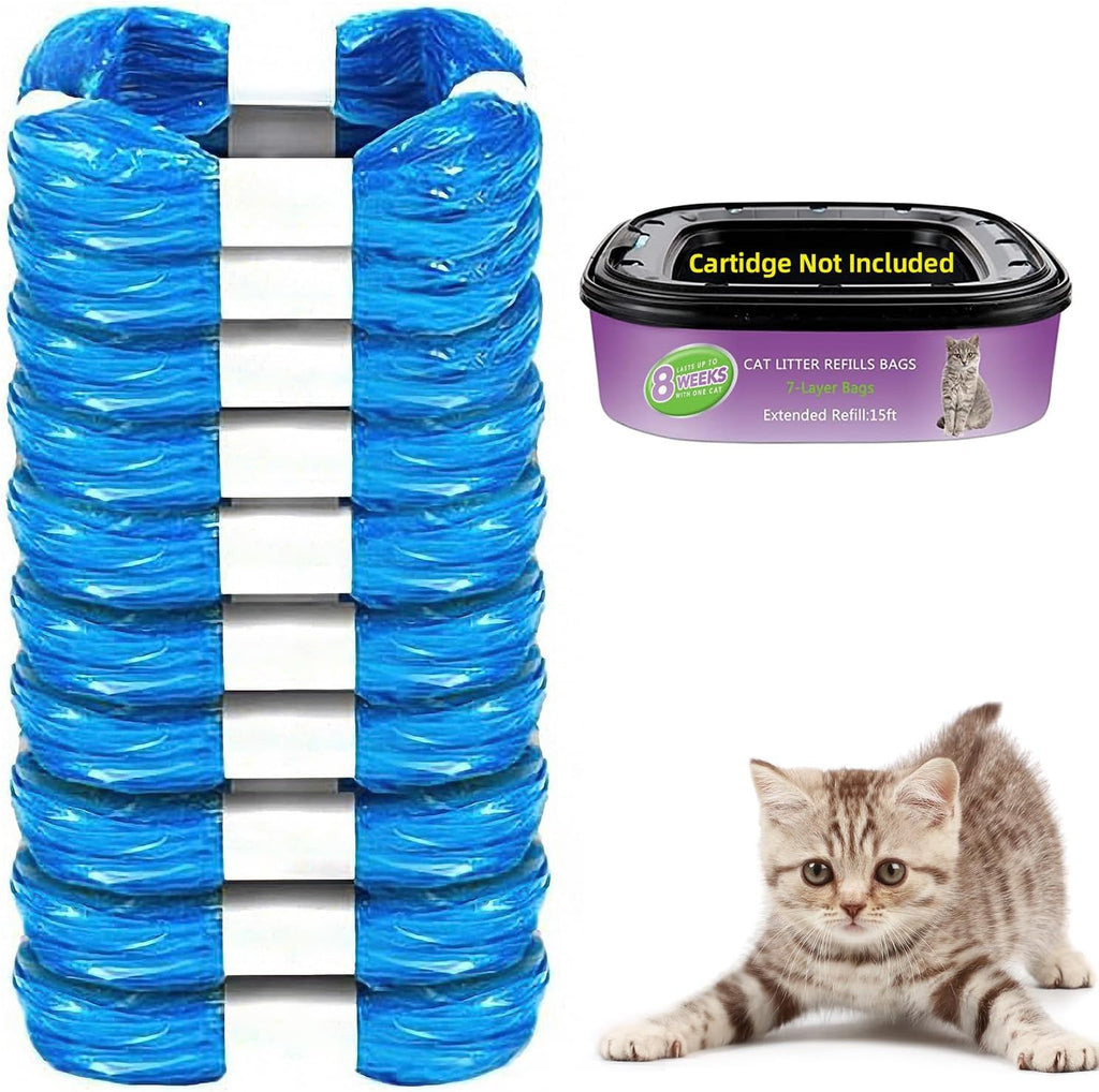 LONMATO cat litter refills ten pack roll view premium pet waste liners