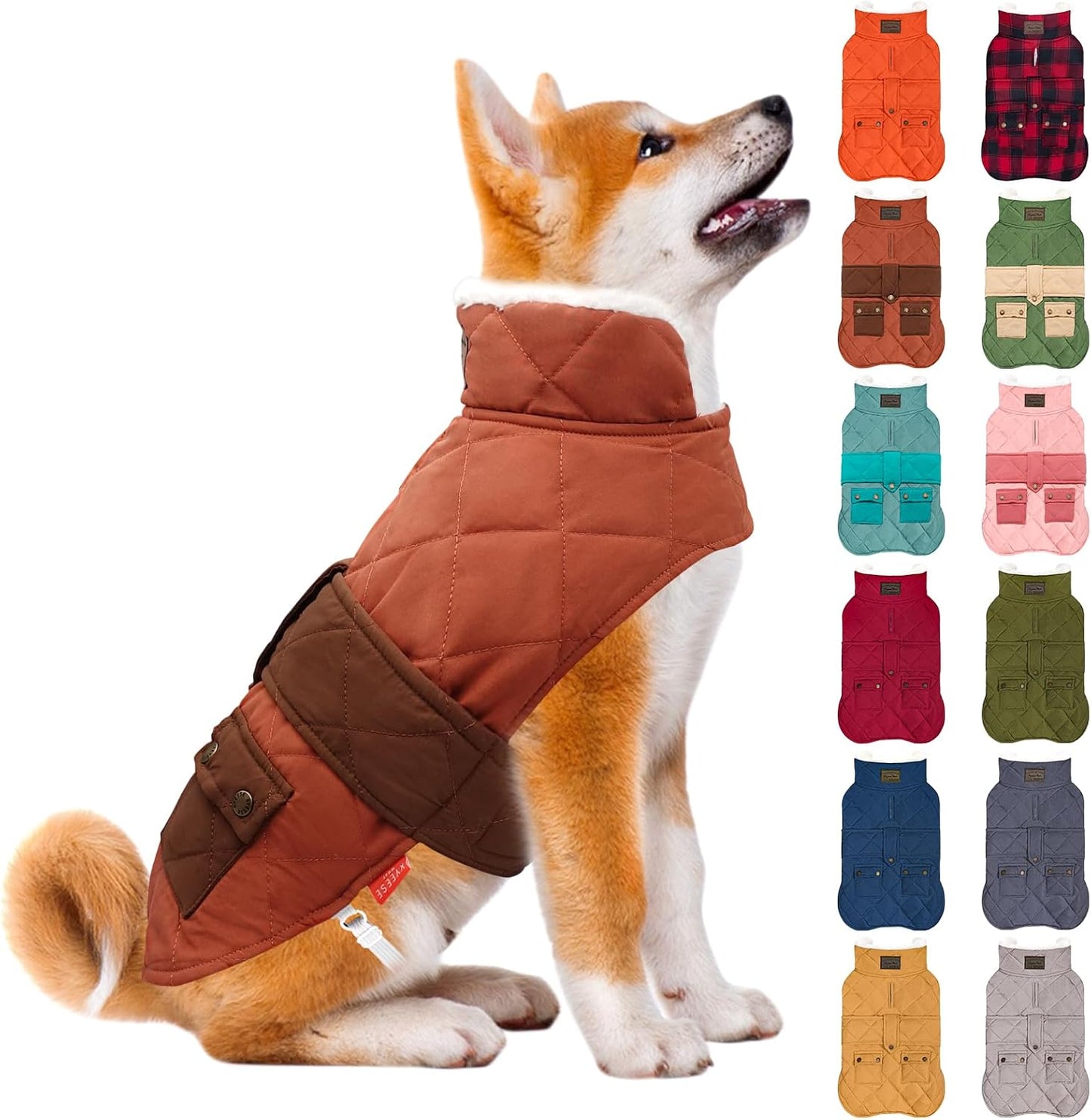 Side profile of Kyeese pet coat for cold weather
