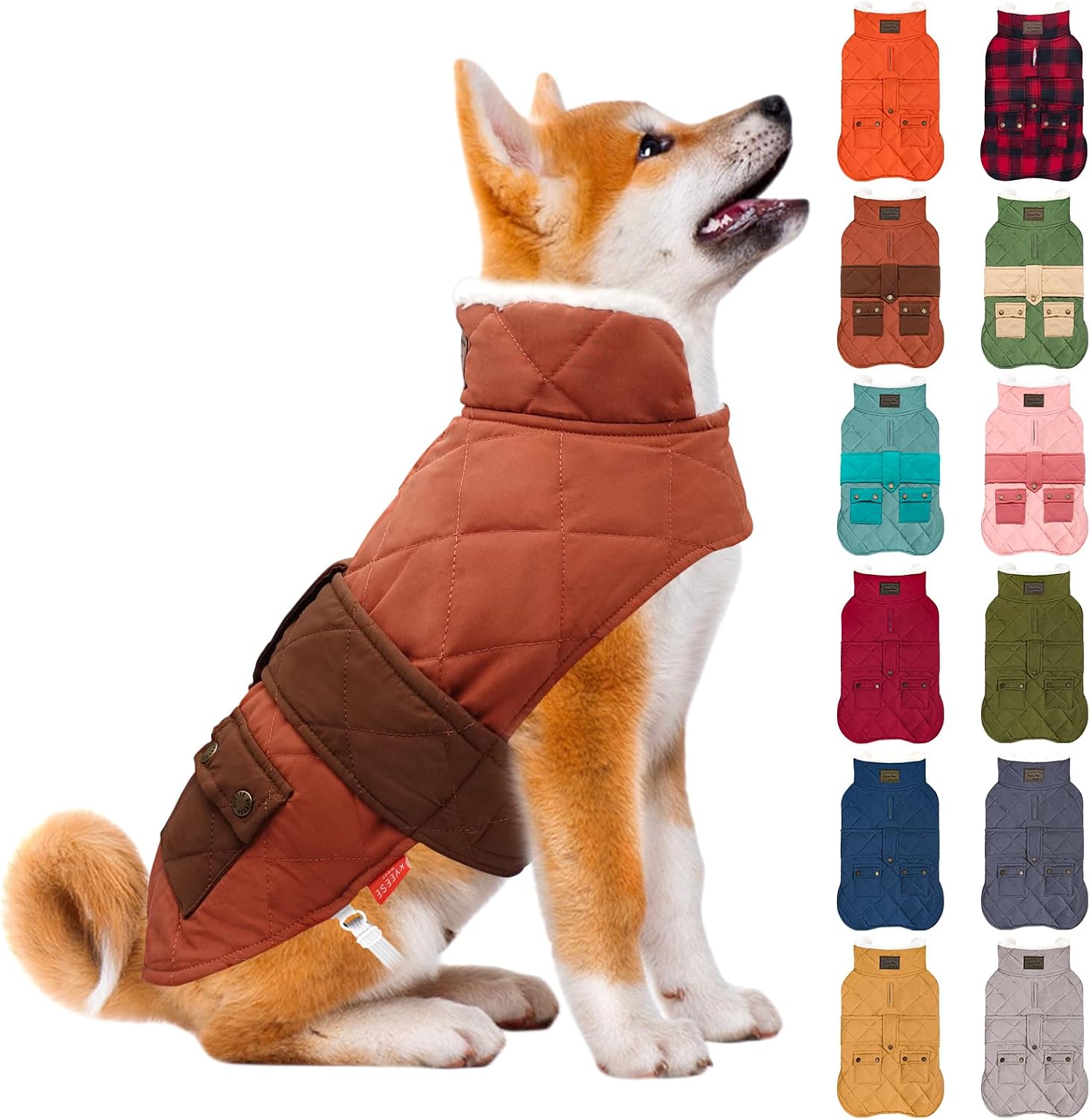 Side profile of Kyeese pet coat for cold weather