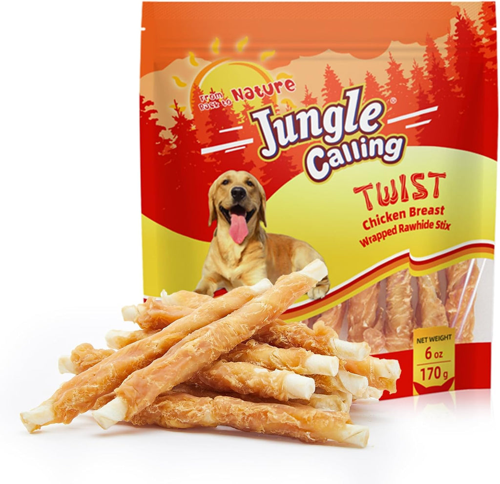 Jungle Calling Dog Treats, Chicken Wrapped Rawhide Sticks for Dogs, Grain-Free Natural Small Dogs Training Treats, Pet Chew Snacks,10.6 oz - Image 11