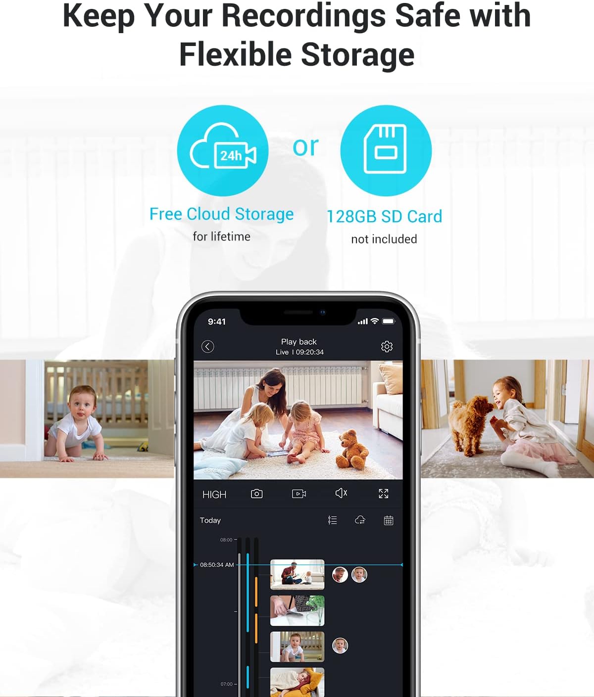 blurams 5G Indoor Cameras for Home Security, 2K Pet Camera with Phone App, 360 degrees PTZ Home Cam w/Dual-Band WiFi6, 2-Way Talk, Free Human/Sound Detection, Motion Tracking, Night Vision, Works with Alexa - Image 7