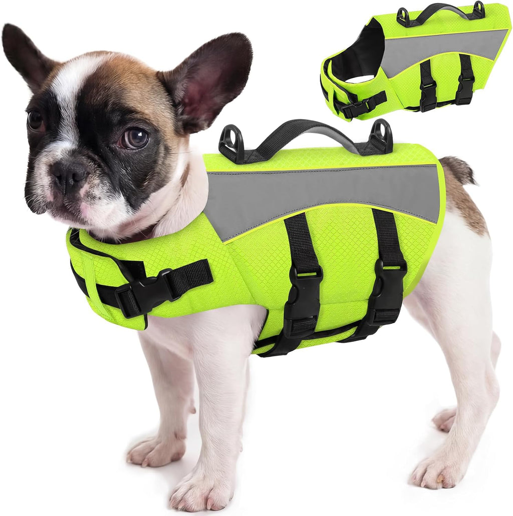 Queenmore Small Dog Life Vest for Swimming with Superior Buoyancy and Rescue Handle, Reflective High Flotation Dog Life Jacket for Spring Summer Pool, Puppy Preserver for Boating, Blue, S - Image 10
