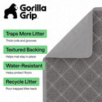 Gorilla Grip cat litter mat close up of deep grooves and thick coils