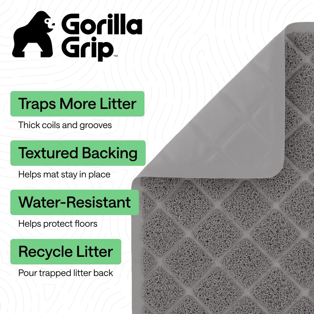 Gorilla Grip cat litter mat close up of deep grooves and thick coils