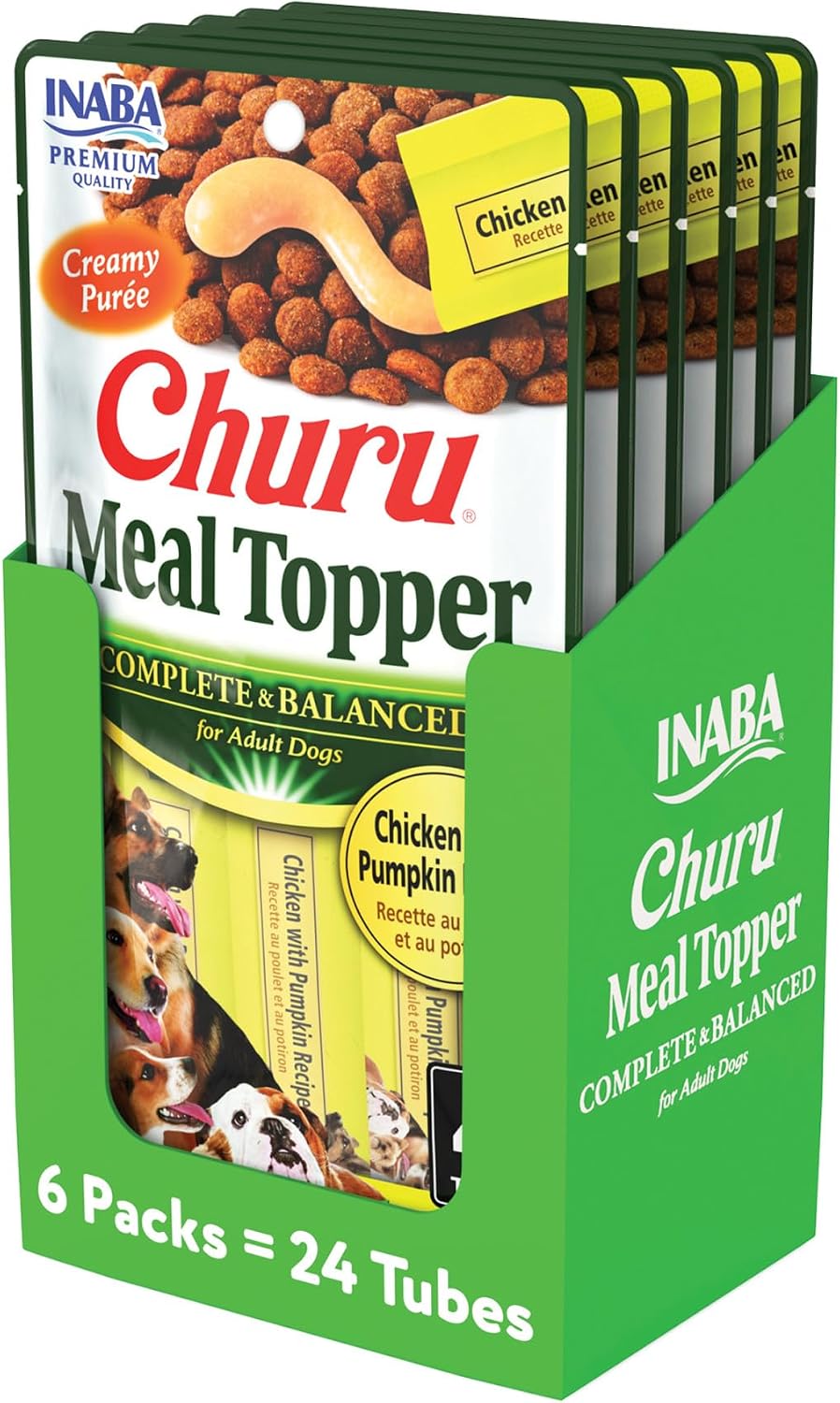 INABA Churu Meal Topper for Dogs, Complete & Balance, Creamy, Lickable Pure Dog Food Topper, 0.5 Ounce Tube, 24 Tubes (4 per Pack), Chicken with Beef Recipe - Image 11