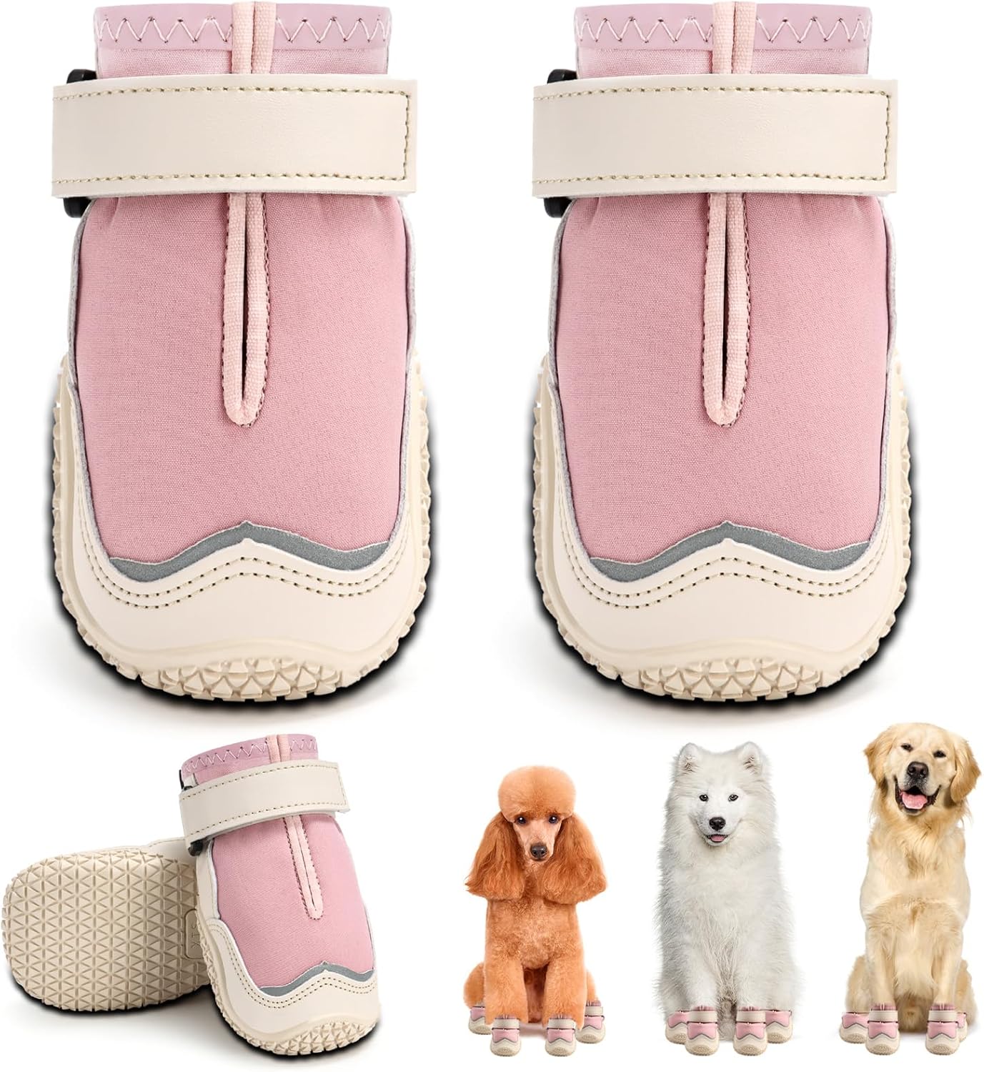 Hcpet Dog Boots, Dog Shoes for Large Dogs, Medium Dog Boots & Paw Protectors, Anti-Slip Dog Booties for Hot Pavement Winter Snow Hiking with Reflective Straps Black Size 6 - Image 14