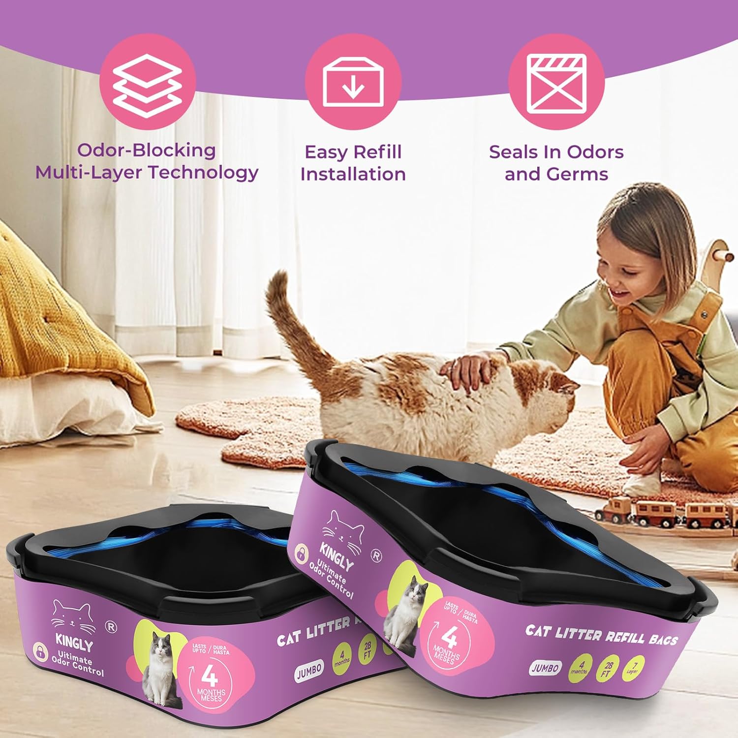 Kingly brand premium cat waste disposal kit configuration
