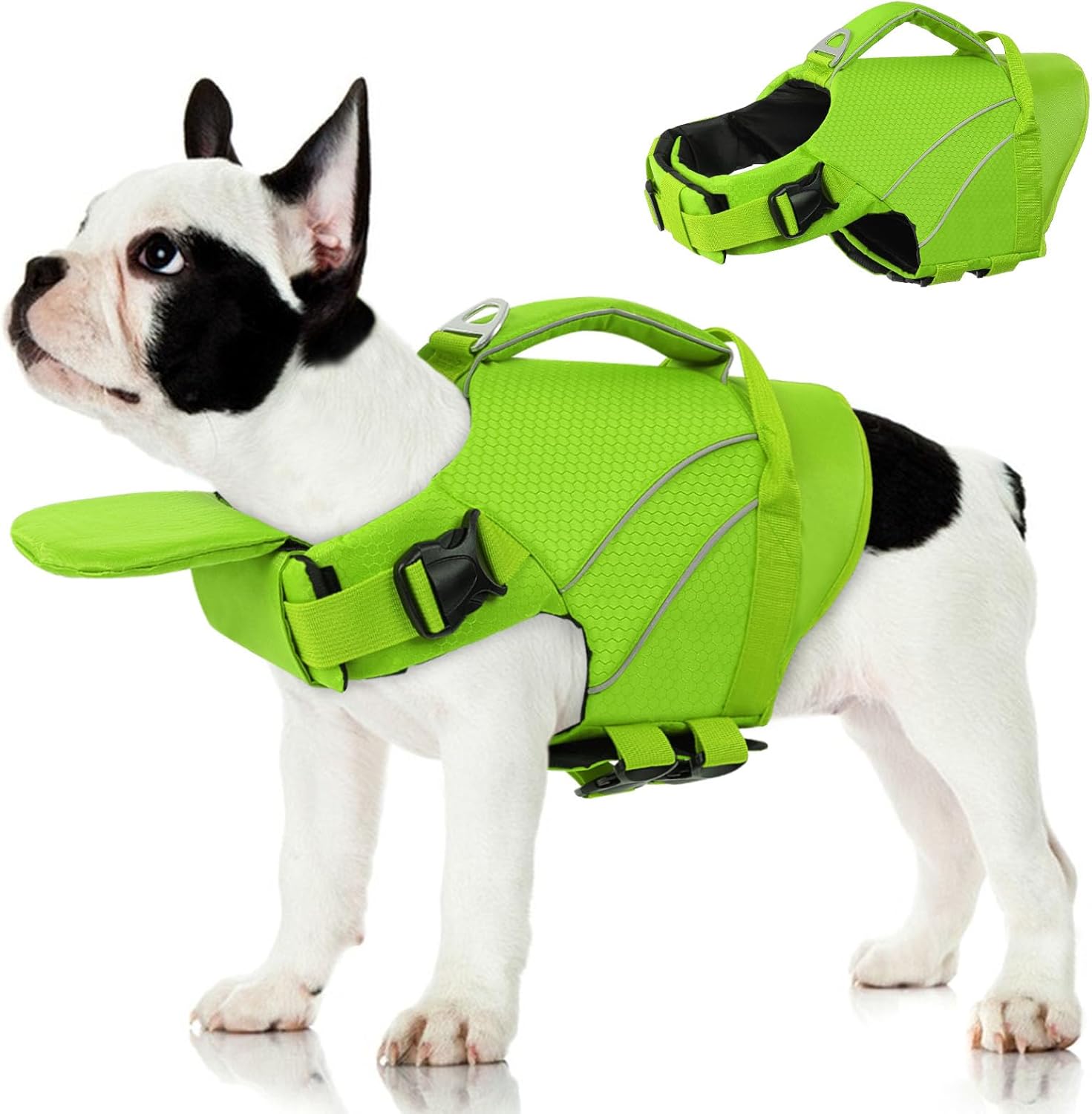 Queenmore Small Dog Life Jacket with Reflective Stripes, Adjustable Life Jacket for Small Dogs, Puppy Swimming Vest High Flotation, Puppy Life Jacket with Front Neck Float (Blue,S) - Image 13