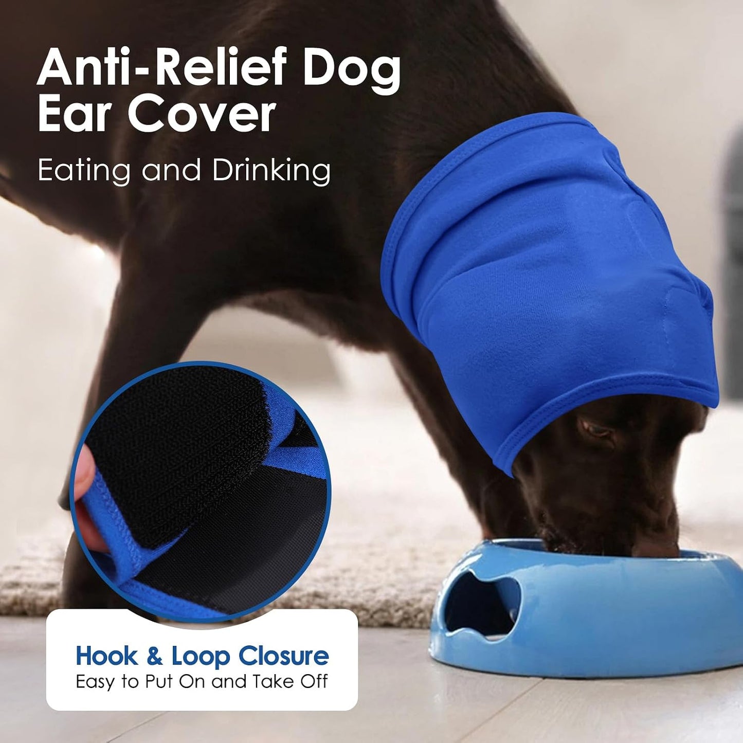 Sunfura anti slip dog ear muffs with adjustable hook and loop