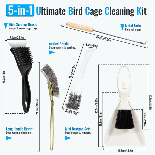 SIMPOR Bird Poop Remover stainless steel scraper cleaning hardened waste from an enclosure tray.