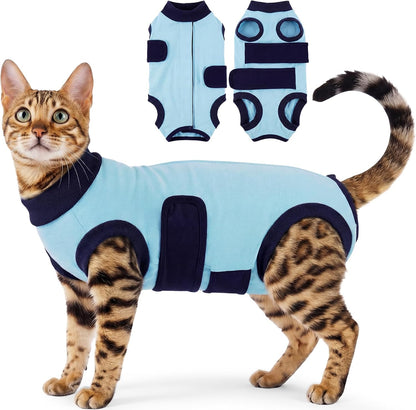Kuoser Cat Surgery Recovery Suit, Spay Onesie Anti-Lick Female Male, Pink M - Image 9