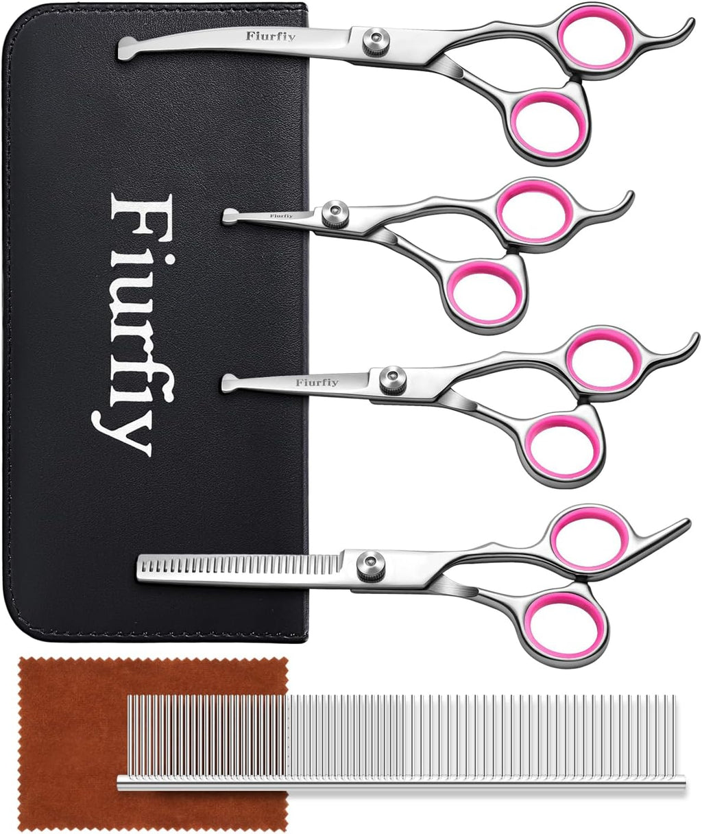 Full set of Fiurfiy imported USA pet grooming tools arranged neatly on a clean background for consumer review