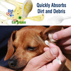 Gourd-shaped swabs being used for gentle dog ear cleaning