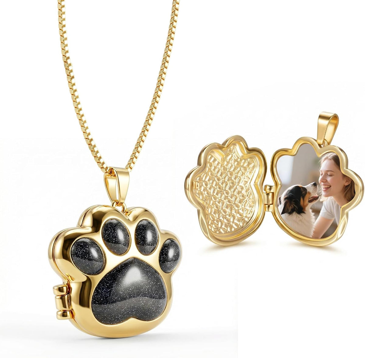 USA imported generic pet memorial pendant styled on a mannequin