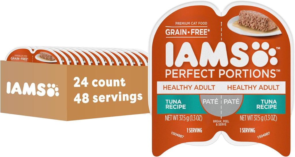 IAMS Perfect Portions Sensitive Digestion & Skin Wet Cat Food Pate, Healthy Adult Grain Free Pate, Chicken Recipe, 2.6 oz. (24 Twin Packs) - Image 13