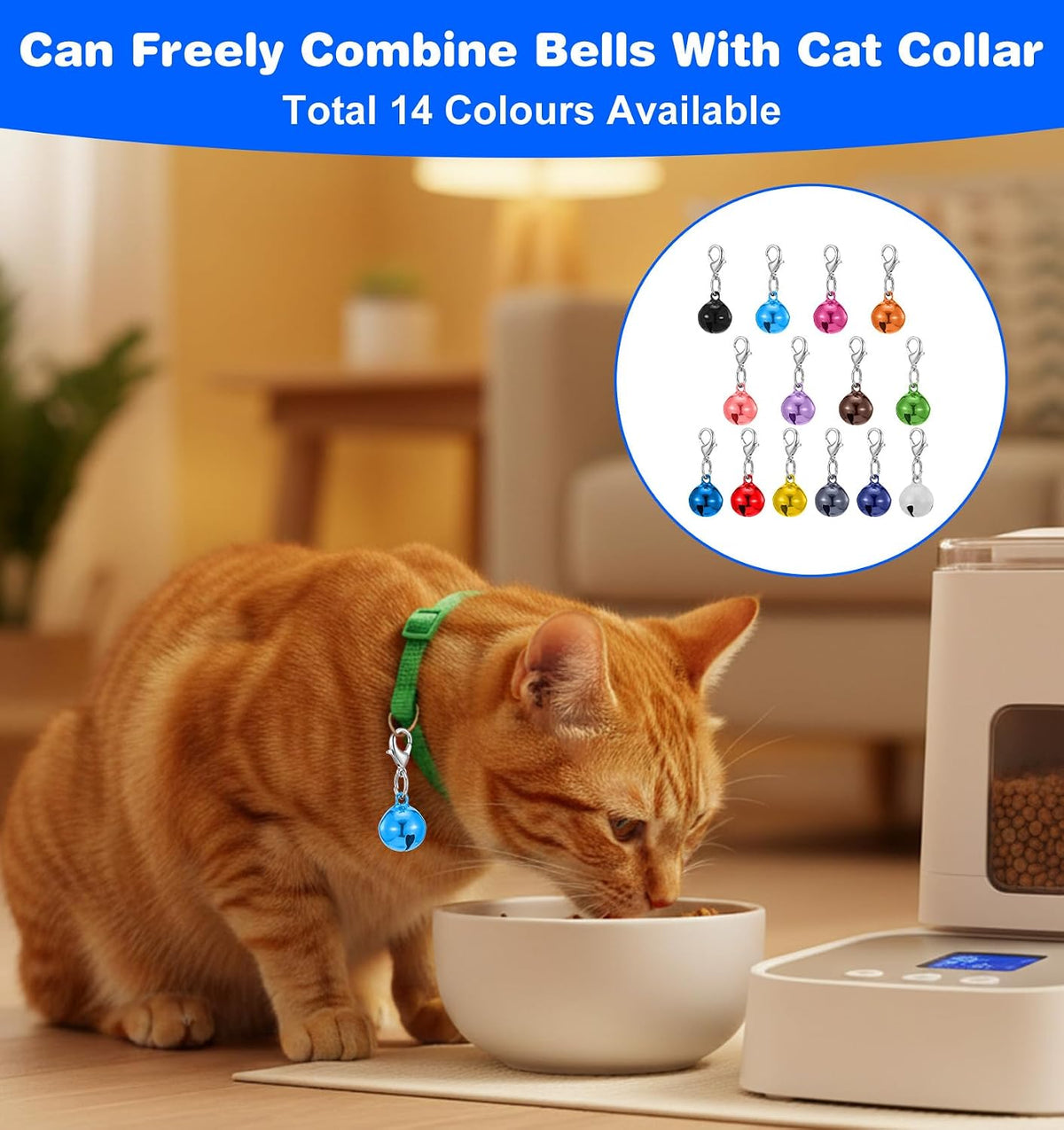 ValueBargain durable rust resistant metal pet safety bells in fourteen assorted shades.