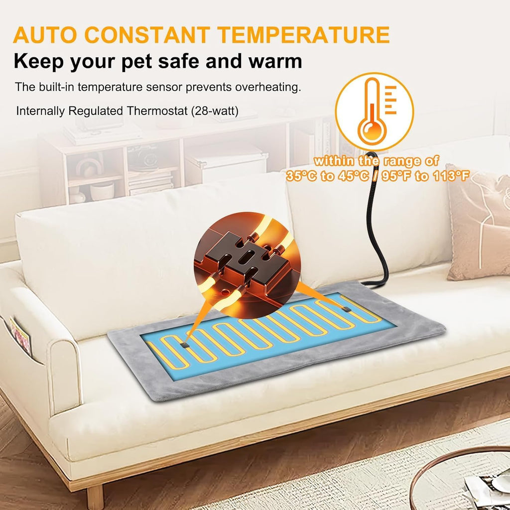 Texsens small animal warming pad with removable machine washable plush sleeve.
