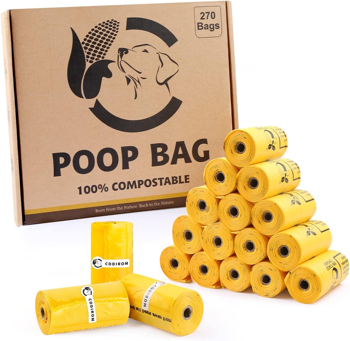 Certified Compostable Dog Poop Bags, 270 Count Landfill Friendly and Leakproof Waste Bags, Easy Open Unscented Forest Green Poop Bag for Dog, 15 Doggy Bags Per Roll (18 rolls) - Image 12