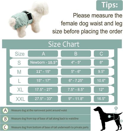 Grecle female doggie diapers detailing the khaki absorbent inner mesh lining
